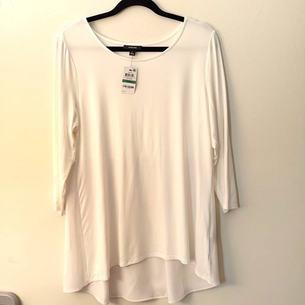 Alfani Blouse, White, SZ Large
